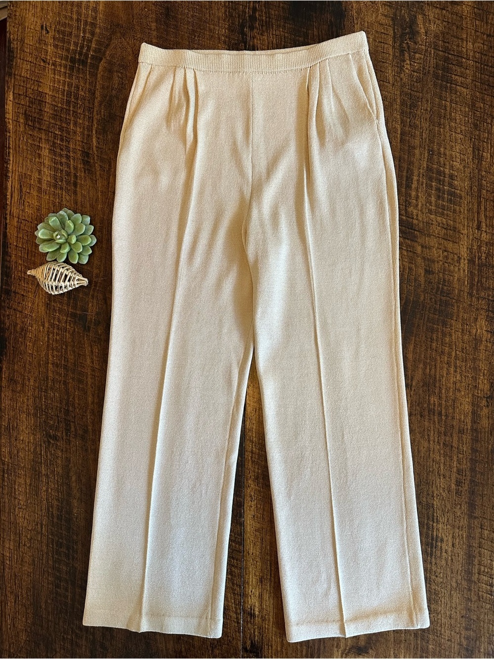 St. John Collection | VTG Santana Knit Pleated Front Pull-On Trousers, Size 10